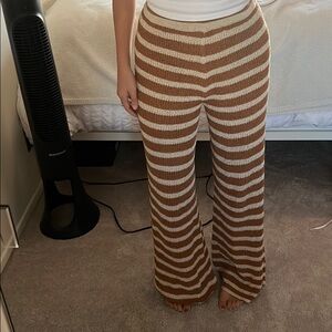 Striped wide leg pant